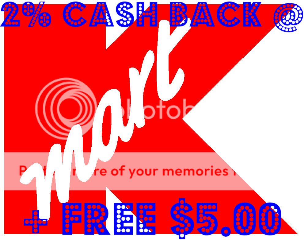 2% CASH BACK @ KMART.COM +$5.00 BONUS COUPON! CASHBACK!