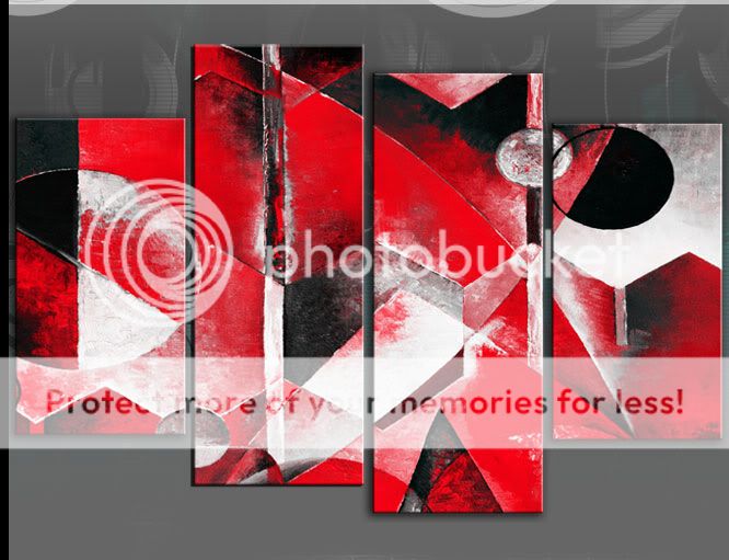 LARGE RED GREY ABSTRACT PAINTING SPLIT CANVAS PICTURE eBay