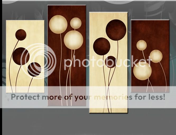 Large Brown Cream Abstract Canvas Picture Wall Art Split Multi 4 panel