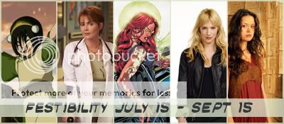Festibility Banner: Toph from Avatar, Kerry Weaver from ER, Oracle from Comics, Parker from Leverage, River Tam from Firefly